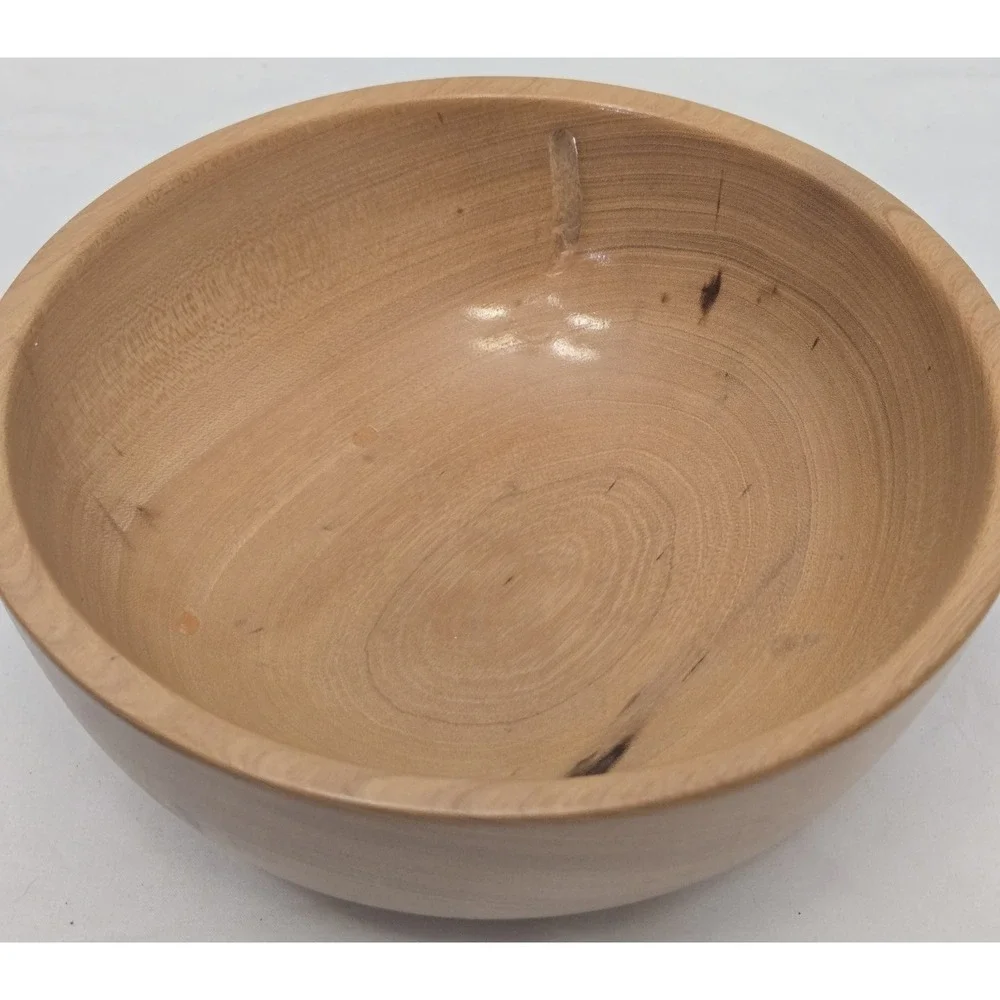 Vtg J. Anderson Hand-Turned Elm Wood Bowl 7